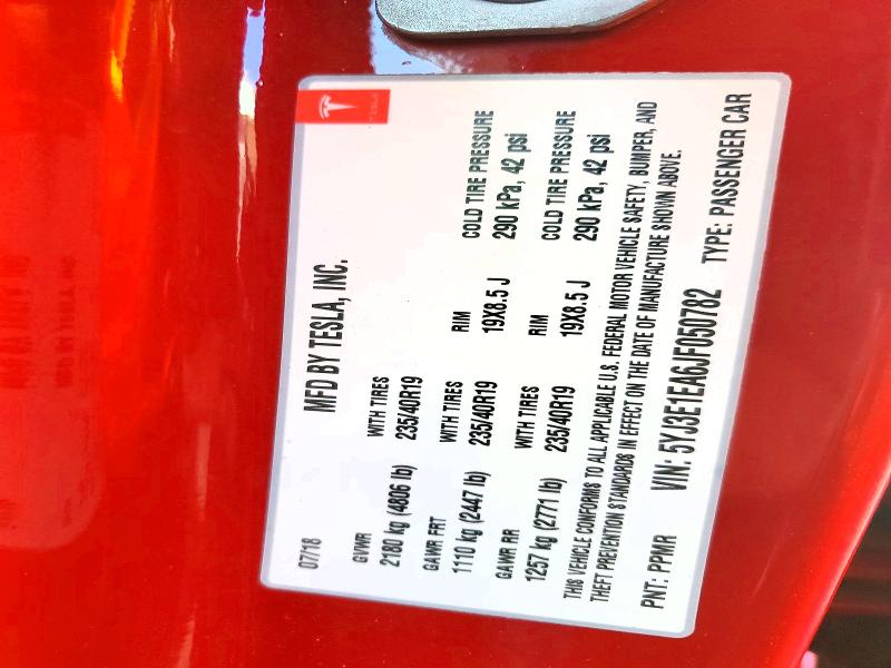 63241526 :رقم المزاد ، 5YJ3E1EA6JF050782 vin ، 2018 Tesla Model 3 مزاد بيع