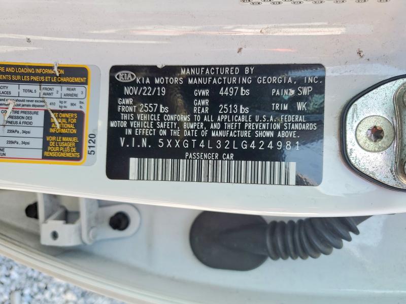 Aukcja sprzedaży 2020 Kia Optima, vin: 5XXGT4L32LG424981, numer aukcji: 65342626