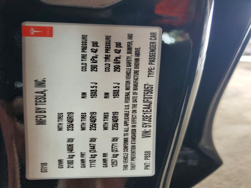Aukcja sprzedaży 2018 Tesla Model 3, vin: 5YJ3E1EA4JF075857, numer aukcji: 66049016