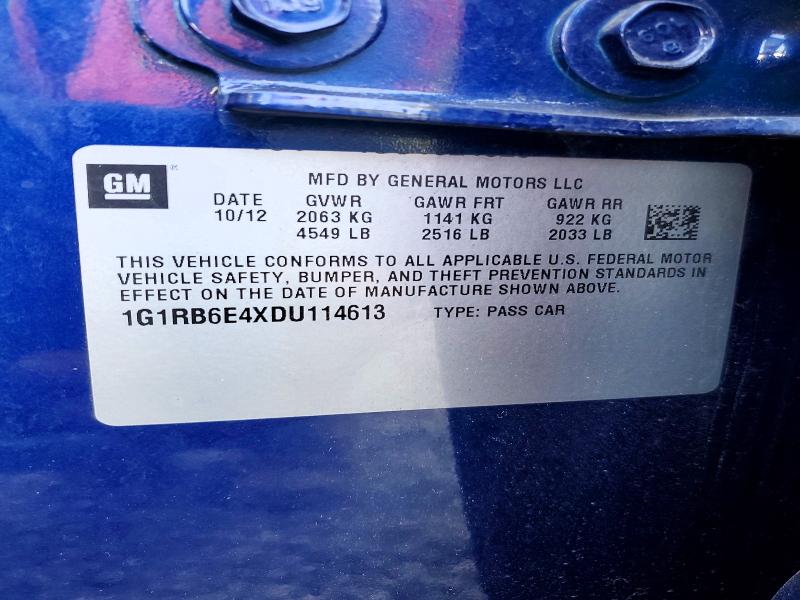 2013 Chevrolet Volt მანქანა იყიდება აუქციონზე, vin: 1G1RB6E4XDU114613, აუქციონის ნომერი: 64148686