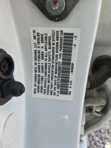 2019 Honda Civic მანქანა იყიდება აუქციონზე, vin: 19XFC1F3XKE009727, აუქციონის ნომერი: 64750646