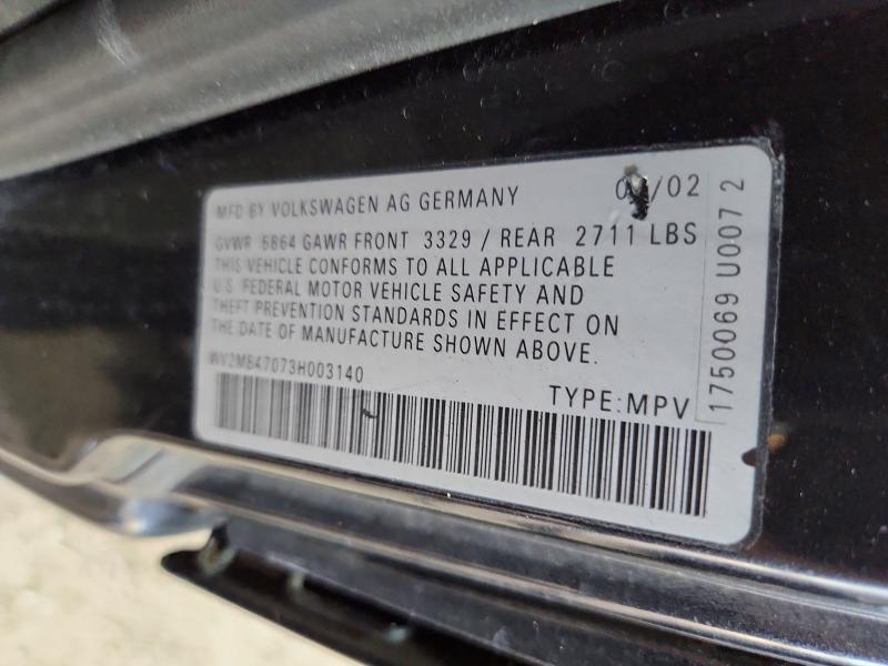Продажа на аукционе авто 2003 Volkswagen Eurovan, vin: WV2MB47073H003140, номер лота: 64425256