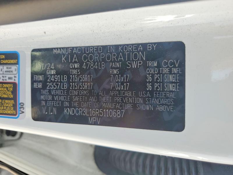 66284236 :رقم المزاد ، KNDCR3L16R5110687 vin ، 2024 Kia Niro مزاد بيع