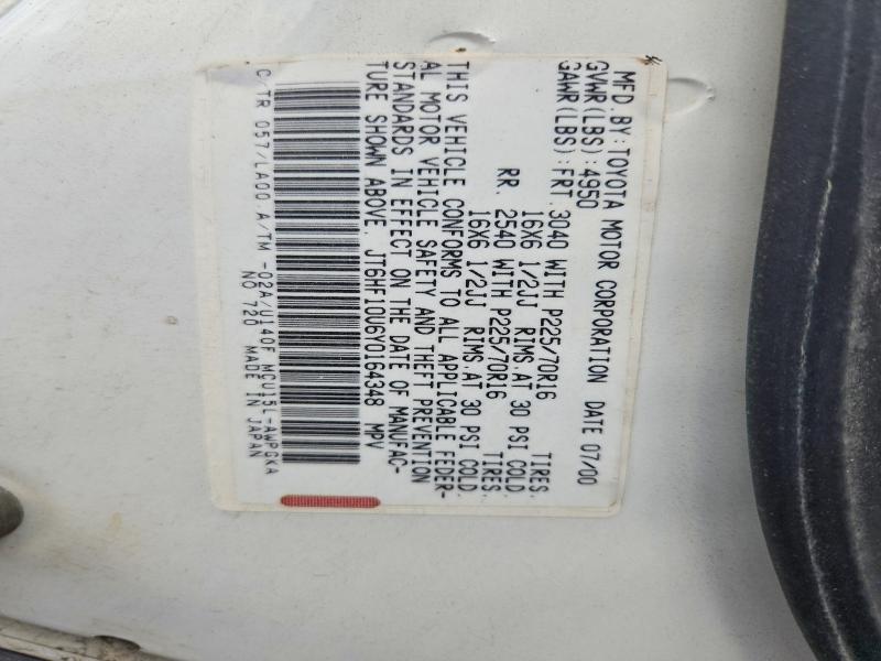 2000 Lexus Rx მანქანა იყიდება აუქციონზე, vin: JT6HF10U6Y0164348, აუქციონის ნომერი: 64656536