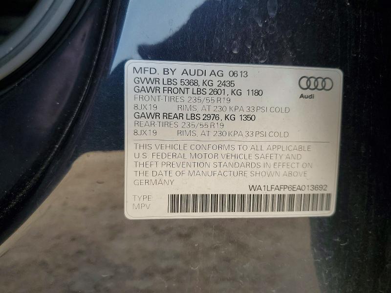Aukcja sprzedaży 2014 Audi Q5, vin: WA1LFAFP6EA013692, numer aukcji: 66922096