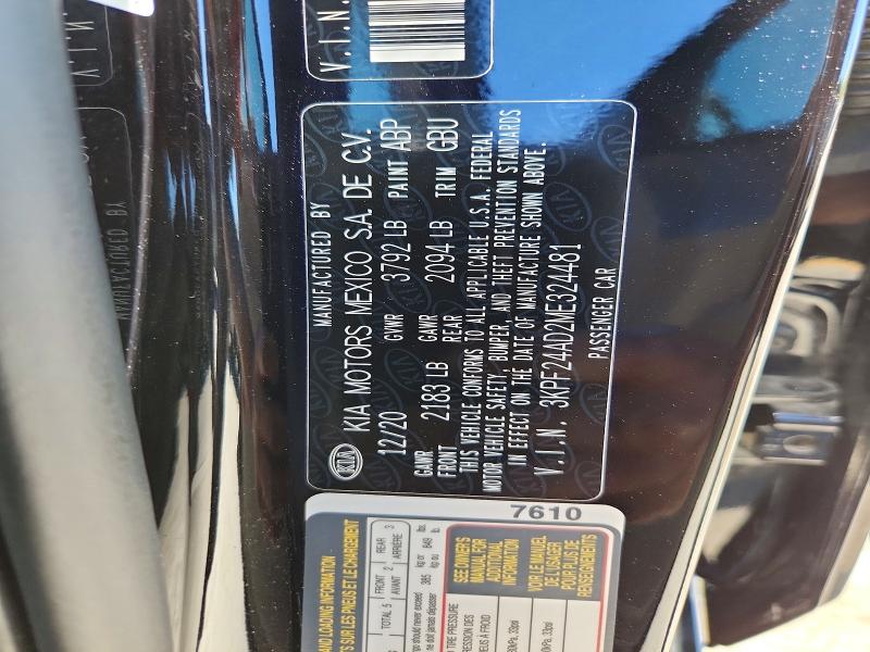 Aukcja sprzedaży 2021 Kia Forte, vin: 3KPF24AD2ME324481, numer aukcji: 65469796