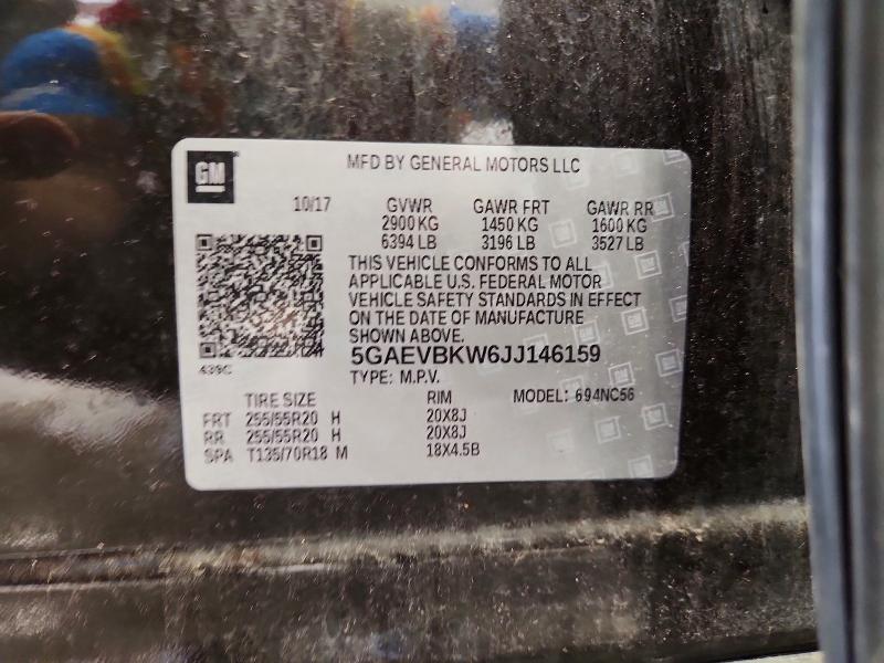 65284516 :رقم المزاد ، 5GAEVBKW6JJ146159 vin ، 2018 Buick Enclave مزاد بيع