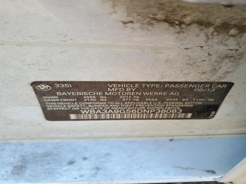 2013 Bmw 335 მანქანა იყიდება აუქციონზე, vin: WBA3A9G56DNP38083, აუქციონის ნომერი: 63803566