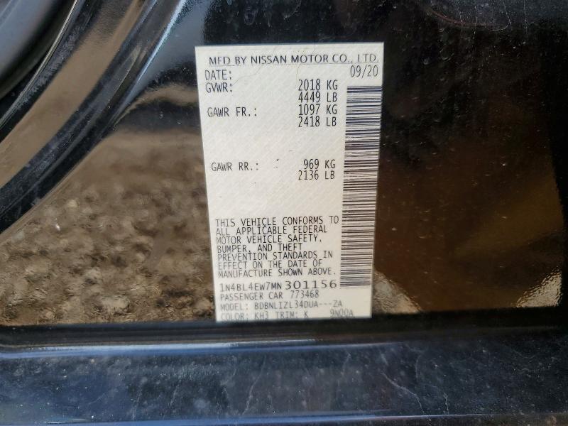 Aukcja sprzedaży 2021 Nissan Altima, vin: 1N4BL4EW7MN301156, numer aukcji: 66616036