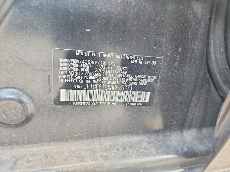 63636426 :رقم المزاد ، JF1GE616X8G529373 vin ، 2008 Subaru Impreza مزاد بيع