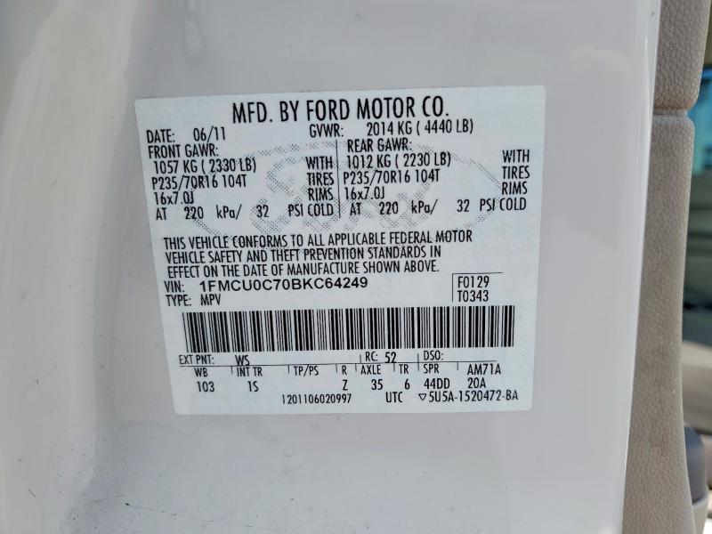 Aukcja sprzedaży 2011 Ford Escape, vin: 1FMCU0C70BKC64249, numer aukcji: 64075346