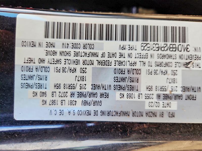 63366366 :رقم المزاد ، 3MVDMBBM2PM531529 vin ، 2023 Mazda Cx-30 مزاد بيع