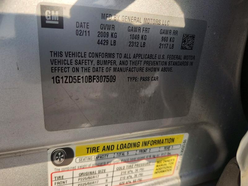 Aukcja sprzedaży 2011 Chevrolet Malibu, vin: 1G1ZD5E10BF307509, numer aukcji: 64494836
