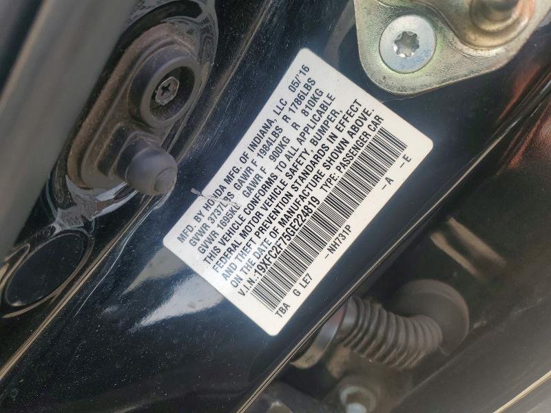 63831246 :رقم المزاد ، 19XFC2F75GE224819 vin ، 2016 Honda Civic مزاد بيع
