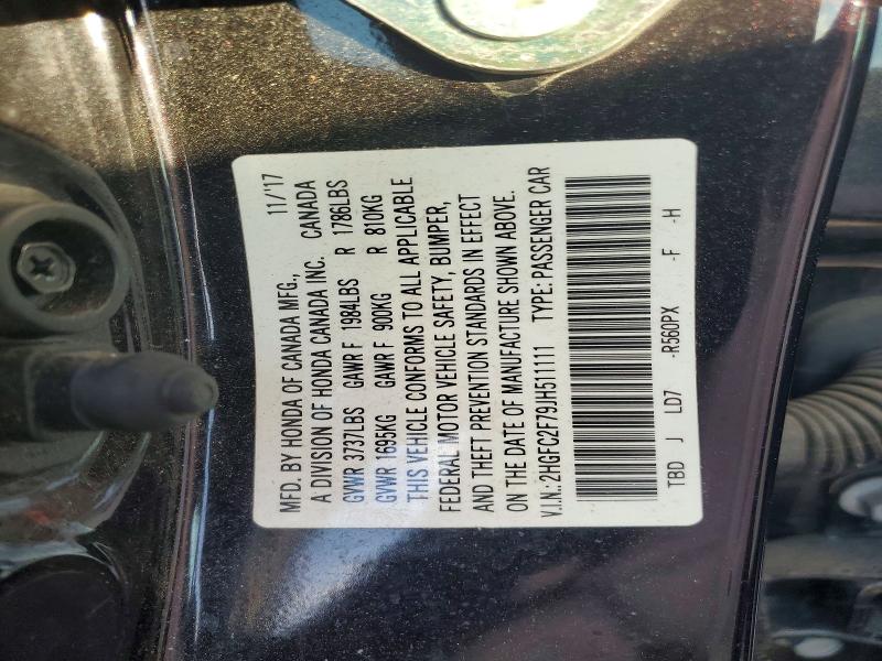 Продажа на аукционе авто 2018 Honda Civic, vin: 2HGFC2F79JH511111, номер лота: 63381386