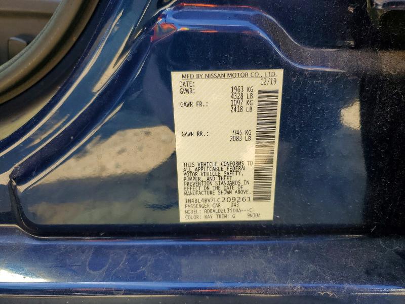 Aukcja sprzedaży 2020 Nissan Altima, vin: 1N4BL4BV7LC209261, numer aukcji: 66125086