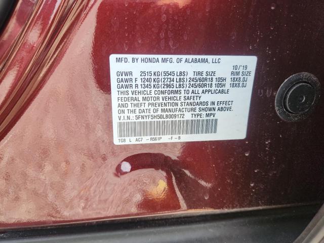 Продажа на аукционе авто 2020 Honda Pilot, vin: 5FNYF5H50LB009172, номер лота: 65340956