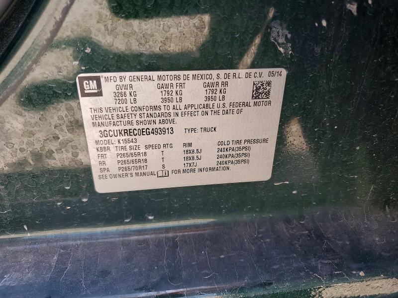 63919686 :رقم المزاد ، 3GCUKREC0EG493913 vin ، 2014 Chevrolet Silverado مزاد بيع