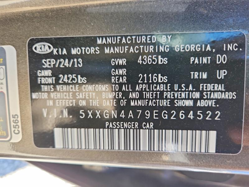 63610996 :رقم المزاد ، 5XXGN4A79EG264522 vin ، 2014 Kia Optima مزاد بيع