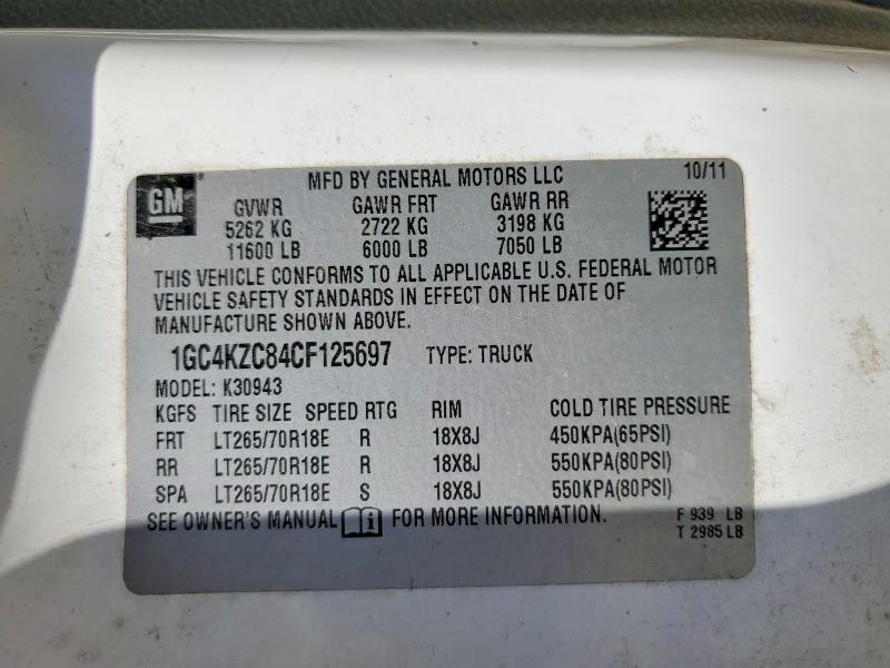 66125526 :رقم المزاد ، 1GC4KZC84CF125697 vin ، 2012 Chevrolet Silverado مزاد بيع
