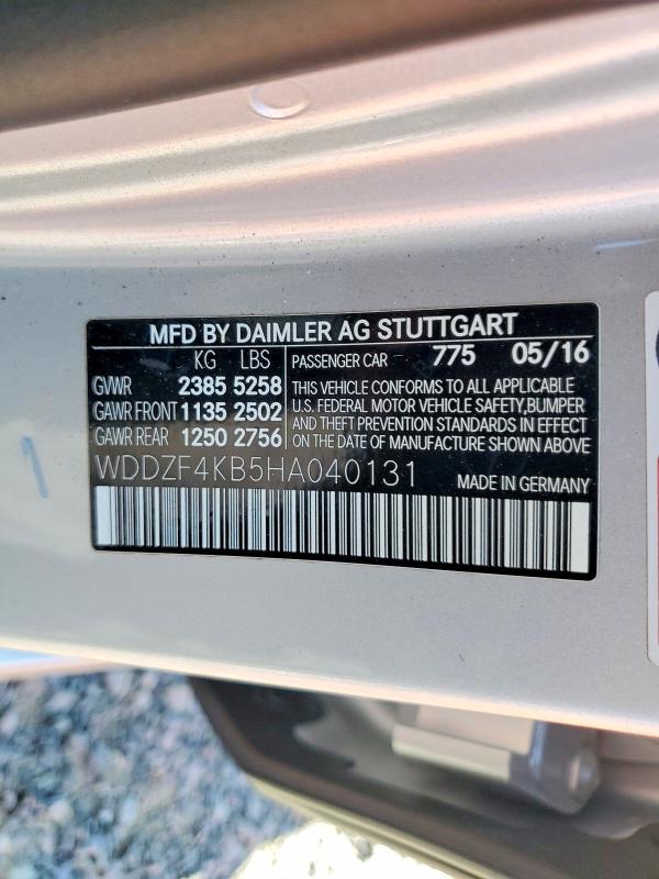 65985286 :رقم المزاد ، WDDZF4KB5HA040131 vin ، 2017 Mercedes-benz E مزاد بيع