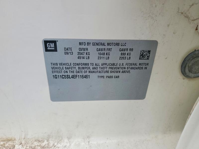 2014 Chevrolet Malibu მანქანა იყიდება აუქციონზე, vin: 1G11C5SL4EF116461, აუქციონის ნომერი: 67247316