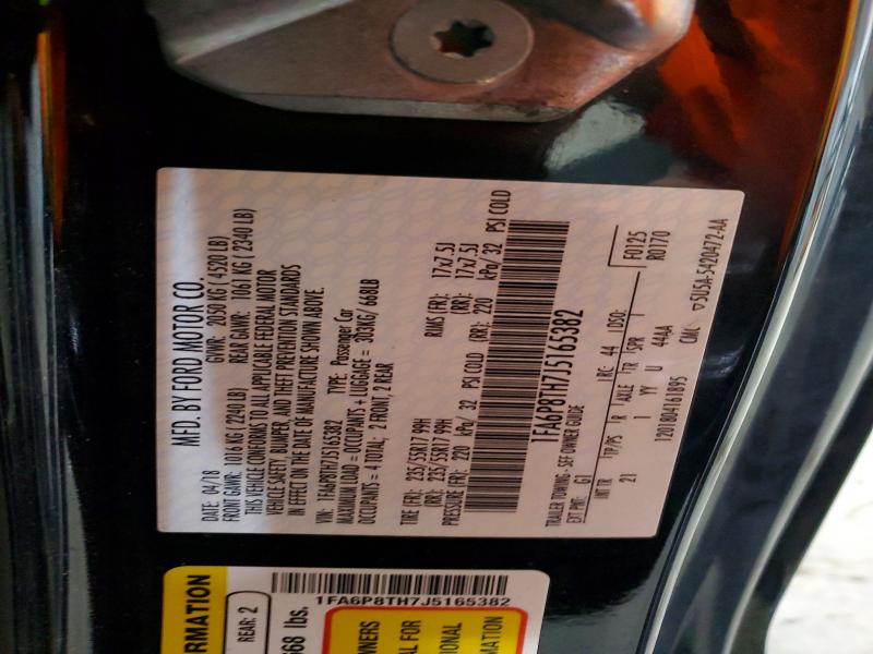 Продажа на аукционе авто 2018 Ford Mustang, vin: 1FA6P8TH7J5165382, номер лота: 65922776