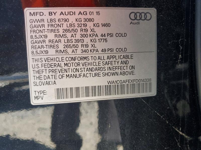 Продажа на аукционе авто 2015 Audi Q7, vin: WA1CGAFEXFD014338, номер лота: 65760206