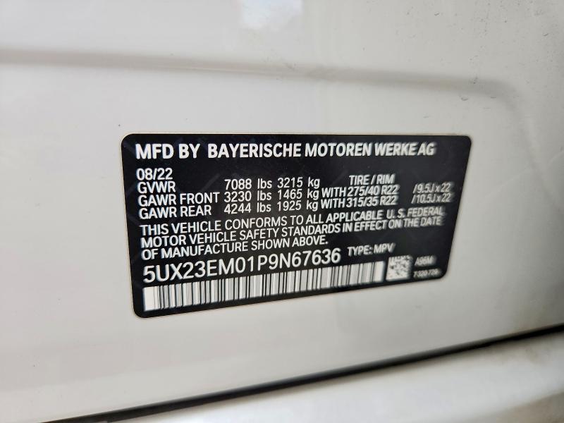 Aukcja sprzedaży 2023 Bmw X7, vin: 5UX23EM01P9N67636, numer aukcji: 63317206