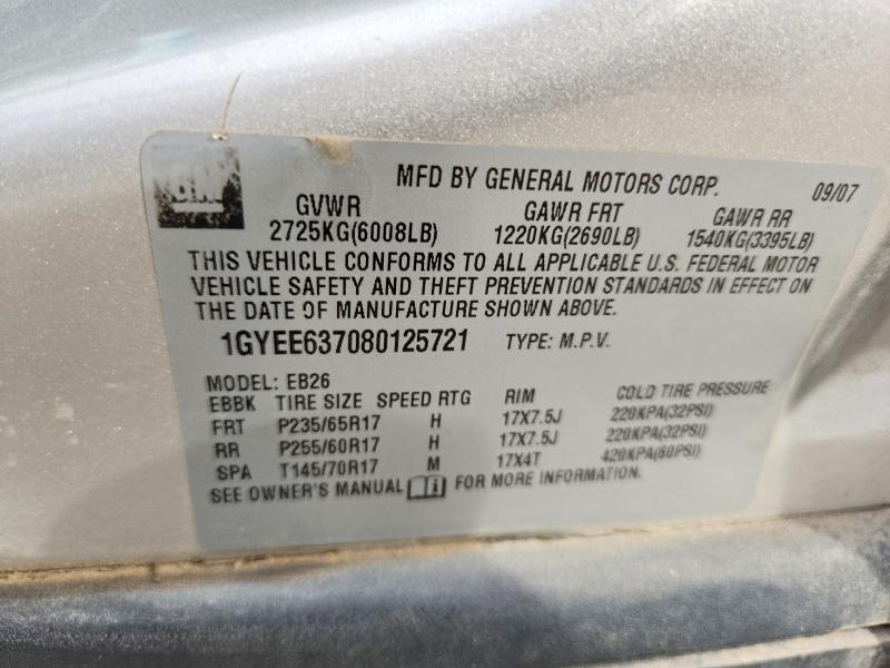 66627166 :رقم المزاد ، 1GYEE637080125721 vin ، 2008 Cadillac Srx مزاد بيع
