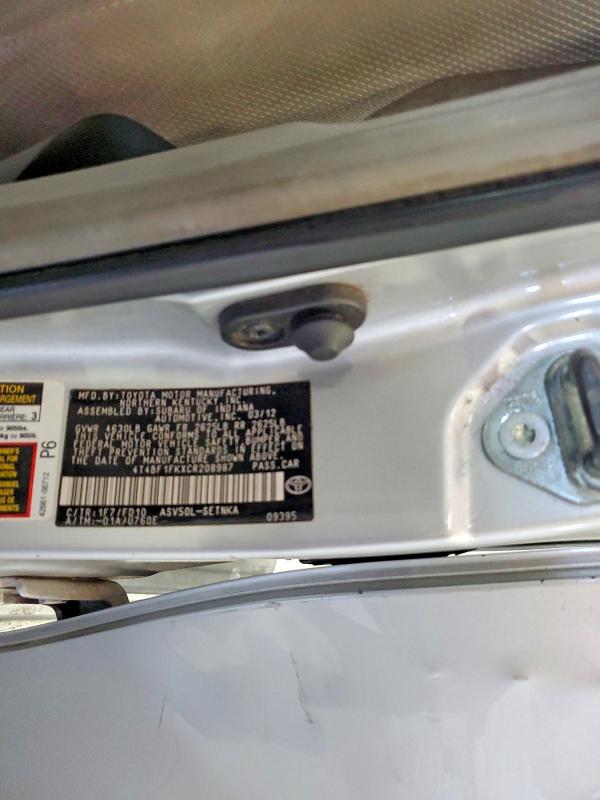 Продаж на аукціоні авто 2012 Toyota Camry, vin: 4T4BF1FKXCR208987, номер лоту: 64909236