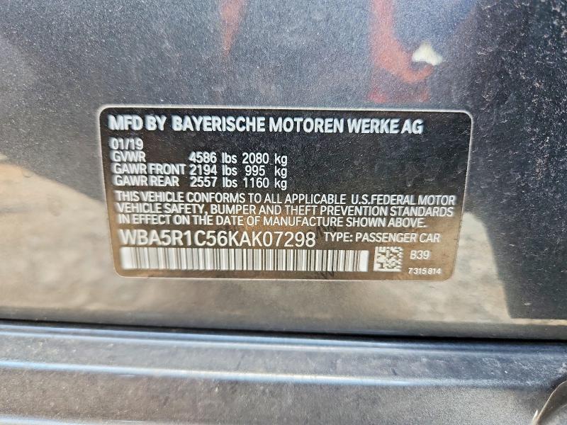 Aukcja sprzedaży 2019 Bmw 330i, vin: WBA5R1C56KAK07298, numer aukcji: 64959056