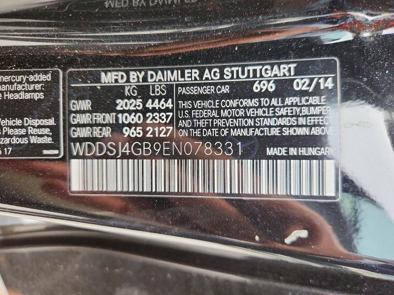 66993536 :رقم المزاد ، WDDSJ4GB9EN078331 vin ، 2014 Mercedes-benz Cla مزاد بيع