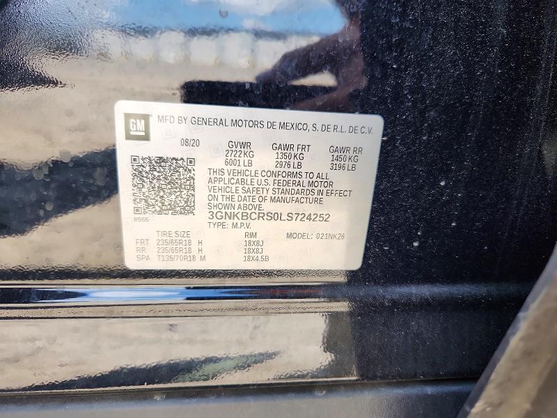 64736916 :رقم المزاد ، 3GNKBCRS0LS724252 vin ، 2020 Chevrolet Blazer مزاد بيع