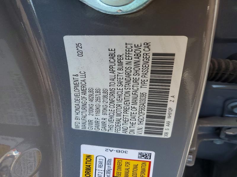 Продаж на аукціоні авто 2025 Honda Accord, vin: 1HGCY2F56SA030395, номер лоту: 64570516