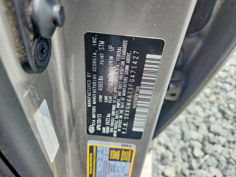 63913006 :رقم المزاد ، 5XXGM4A73FG471427 vin ، 2015 Kia Optima مزاد بيع