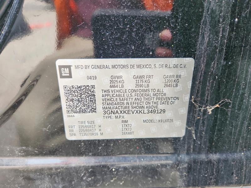 Продаж на аукціоні авто 2019 Chevrolet Equinox, vin: 3GNAXKEVXKL349129, номер лоту: 63536226