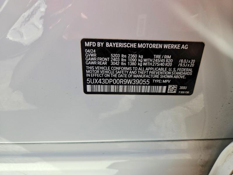 Продажа на аукционе авто 2024 Bmw X3, vin: 5UX43DP00R9W39055, номер лота: 66502316