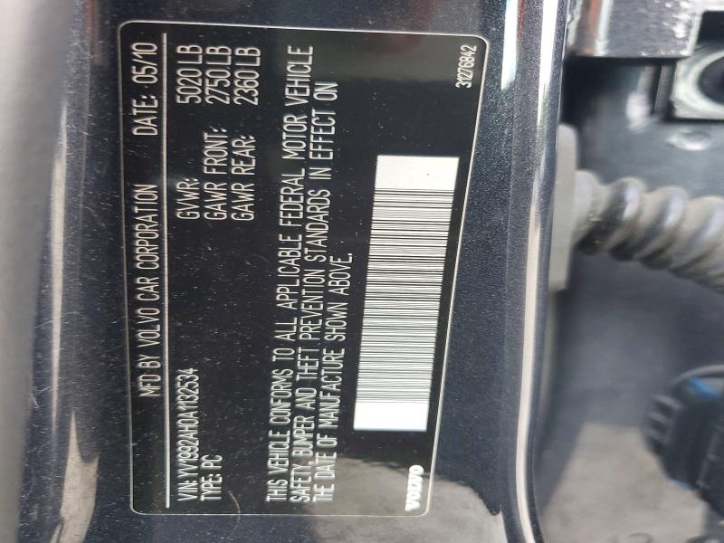 Продаж на аукціоні авто 2010 Volvo S80, vin: YV1992AH0A1132534, номер лоту: 61667686