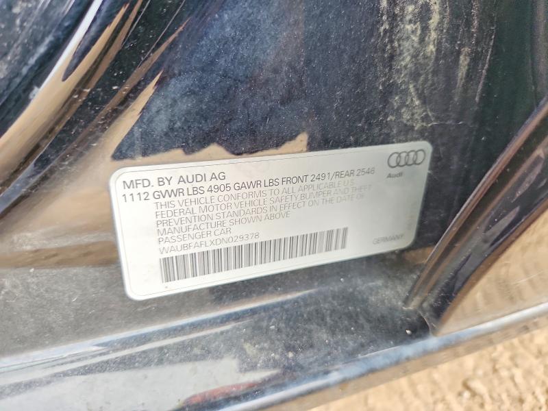 63727196 :رقم المزاد ، WAUBFAFLXDN029378 vin ، 2013 Audi A4 مزاد بيع