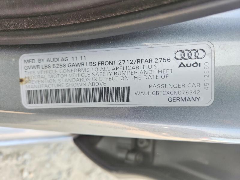 2012 Audi A6 მანქანა იყიდება აუქციონზე, vin: WAUHGBFCXCN076342, აუქციონის ნომერი: 63426276