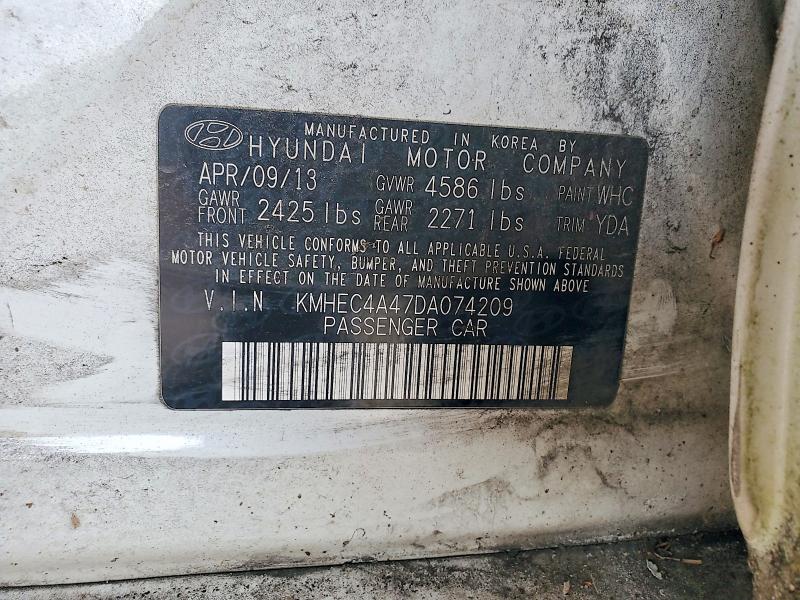 Продаж на аукціоні авто 2013 Hyundai Sonata, vin: KMHEC4A47DA074209, номер лоту: 63538436