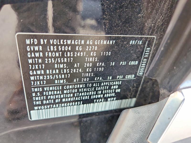 2017 Volkswagen Tiguan მანქანა იყიდება აუქციონზე, vin: WVGSV7AX2HK005632, აუქციონის ნომერი: 64296816