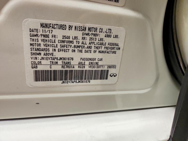 65541656 :رقم المزاد ، JN1EV7AP6JM361676 vin ، 2018 Infiniti Q50 مزاد بيع