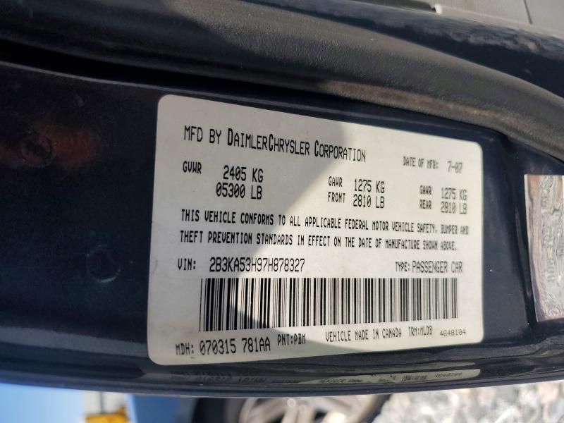 Aukcja sprzedaży 2007 Dodge Charger, vin: 2B3KA53H97H878327, numer aukcji: 65014876