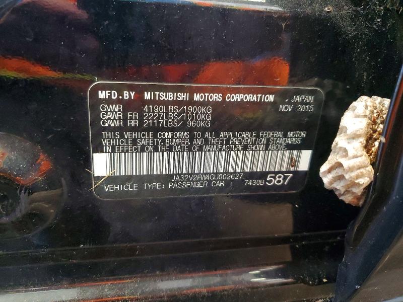 Aukcja sprzedaży 2016 Mitsubishi Lancer, vin: JA32V2FW4GU002627, numer aukcji: 65991496