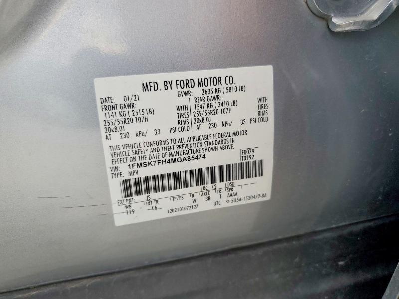 Продажа на аукционе авто 2021 Ford Explorer, vin: 1FMSK7FH4MGA85474, номер лота: 64403256