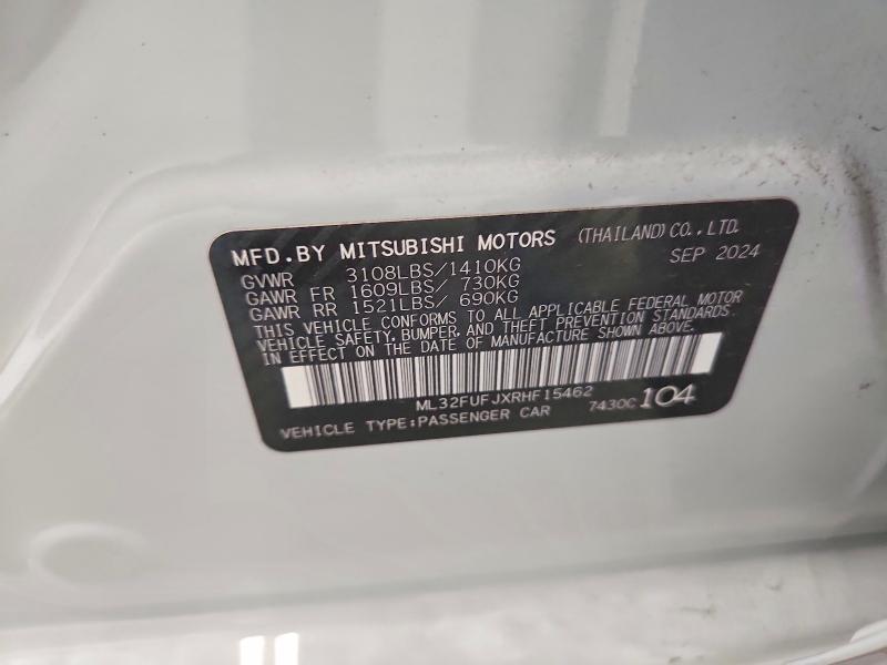Aukcja sprzedaży 2024 Mitsubishi Mirage, vin: ML32FUFJXRHF15462, numer aukcji: 63748486