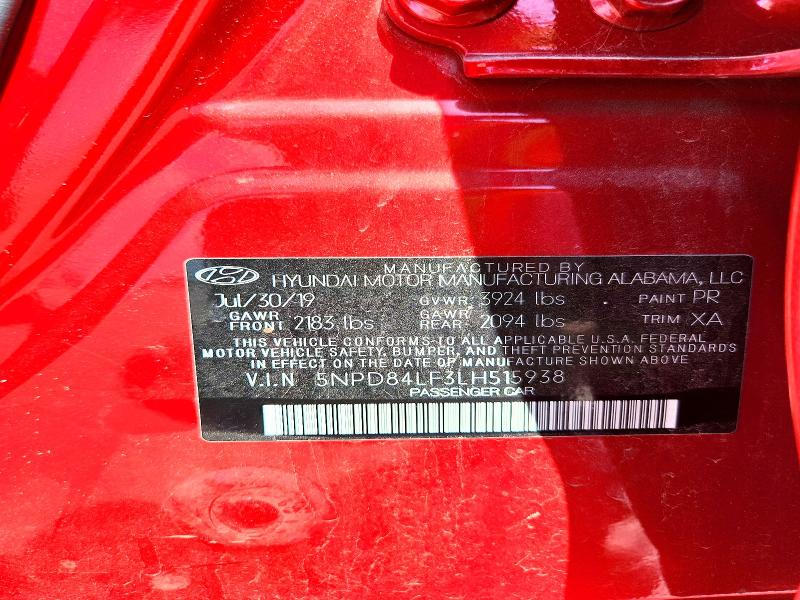2020 Hyundai Elantra მანქანა იყიდება აუქციონზე, vin: 5NPD84LF3LH515938, აუქციონის ნომერი: 63333796