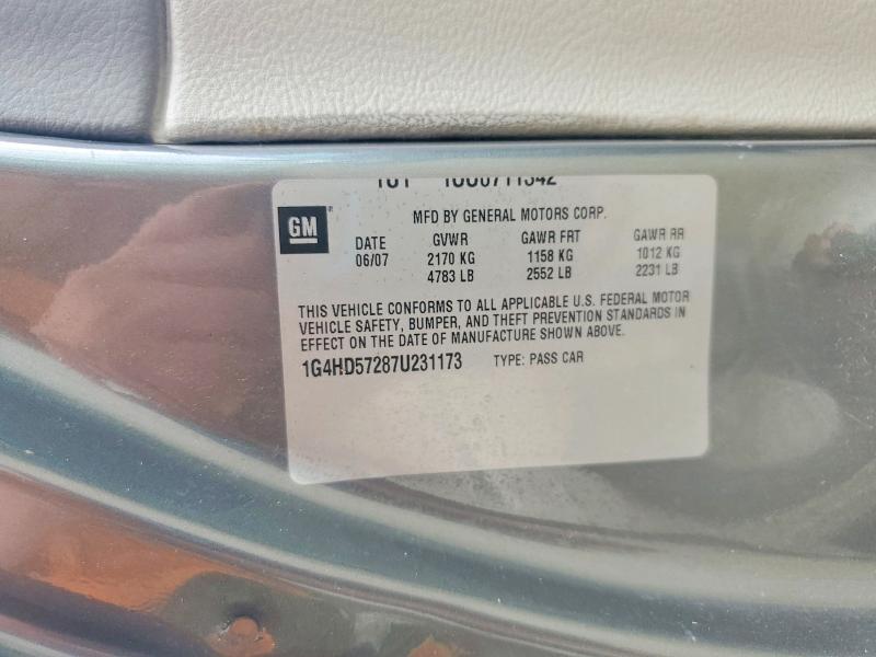Продаж на аукціоні авто 2007 Buick Lucerne, vin: 1G4HD57287U231173, номер лоту: 64273636
